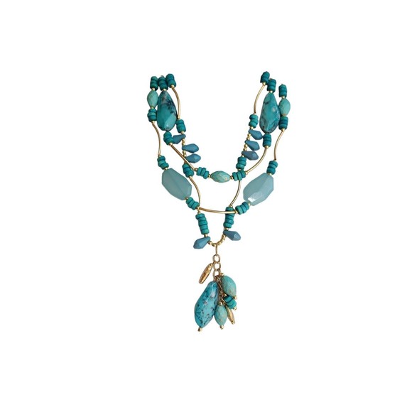 Chicos Tuquoise Colored Three Strand Necklace - Picture 6 of 6